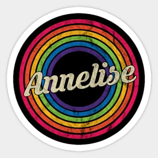 Annelise - Retro Rainbow Faded-Style Sticker